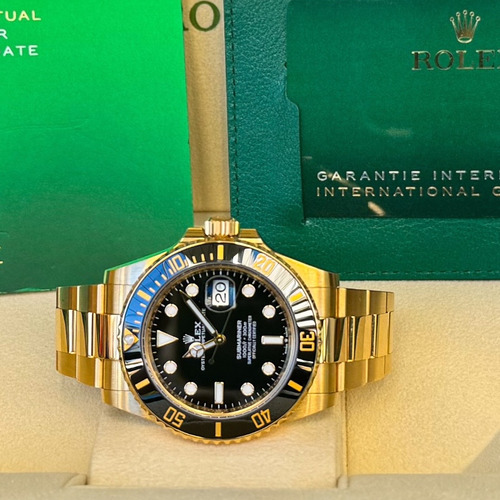 Rolex Submariner 41 Full Gold ,most.preto ,mod.novo Completo Dourado Preto Preto