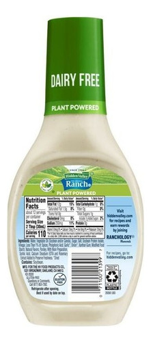 Hidden Valley Aderezo Ranch Vegano 354ml