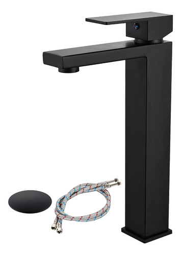 Grifo Negro Para Lavabo Baño Mango Simple Sus304 Acero Alto