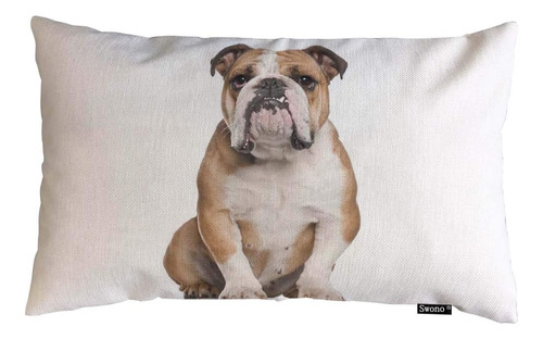 Swono Bulldog Funda De Almohada Bulldog Inglés 5 Años Sentad