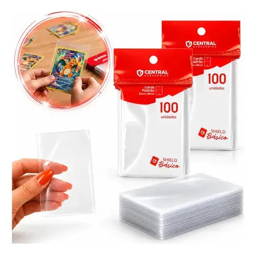 Kit 200 Sleeves Protetor De Cards Cartas Pokémon Magic 65x90 Pokemon Magic Portugues