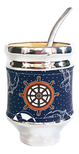Imagen 4 de 4 de Juego De Mate Bandeja Desayuno Latas Mate Marinero