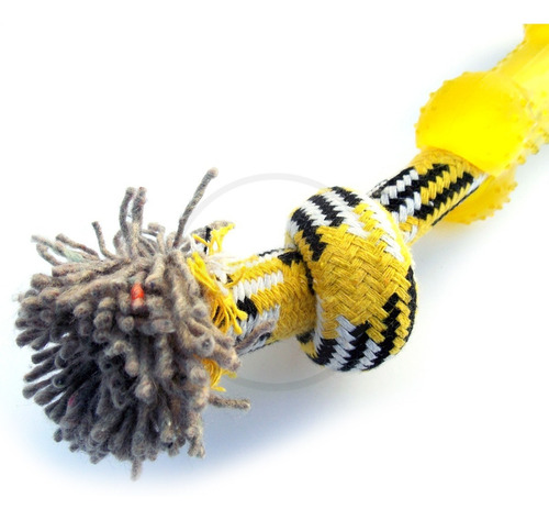 Imagen 6 de 10 de Soga De Algodón Con Nudos Y Hueso Pvc Perro Perritos Mascota