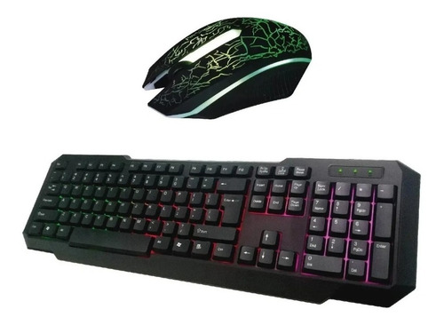 Kit Teclado + Mouse Gamer Luz Led Usb Retroiluminado Kl102