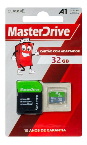 Cartão De Memória Classe 10 32gb Masterdrive