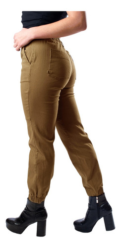 Pantalón Stretch Jogger Engomado De Cintura De Gabardina