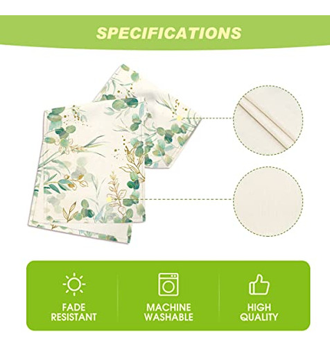 Camino De Mesa De Verano De Eucalipto Verde Beige 33 X 274 C