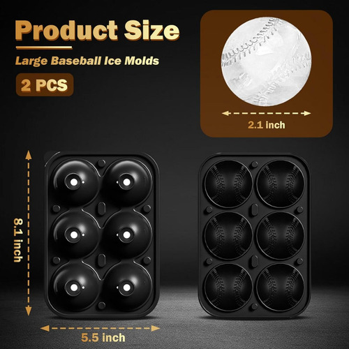 - Moldes Para Cubitos De Hielo Para Béisbol, Bourbon,