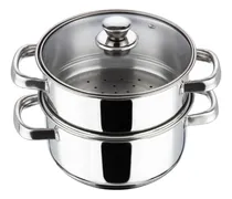 Comprar Olla De Vapor \u002F Vaporera 20cm Acero Inoxidable Y Tapa Vidrio