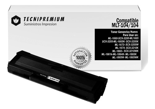 Toner 104 Genérico Para Samsung Ml-1660 Ml-1665 Ml-1860 1865