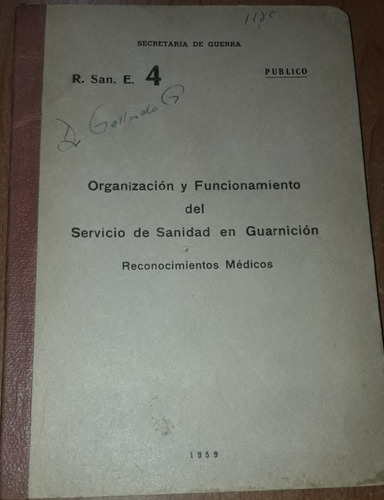 Organizacion Y Funcionamiento Del Servicio De Sanidad