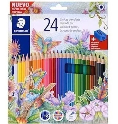 Pinturitas Staedtler Lapices Escolares 24 Colores Sacapunta