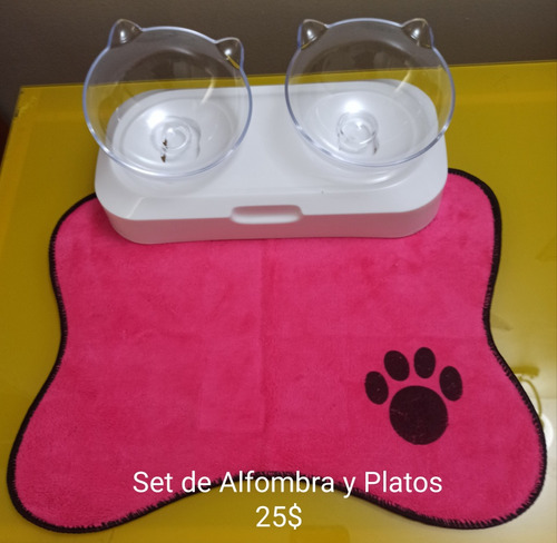 Set De Plato Y Alfombra Para Gato/perro