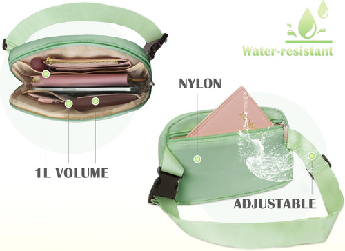 Coshaysoo Bolsa De Cinturón Verde Crossbody Inicial Fanny Un