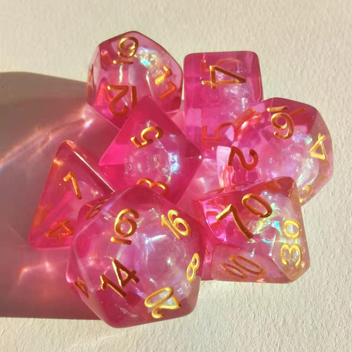 3 X 7x Dice Juego De Roles Dados D&d Juego De Dados Púrpura