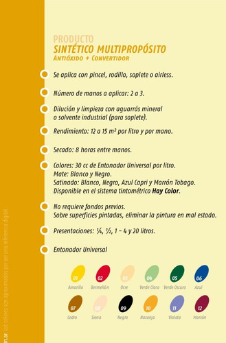 Esmalte Sintetico Convertidor Colores Grupo 3 Tersuave 4 L