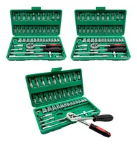 Comprar 3 Juego De Herramientas Manuales Mecánicas Dados Kit 46pcs