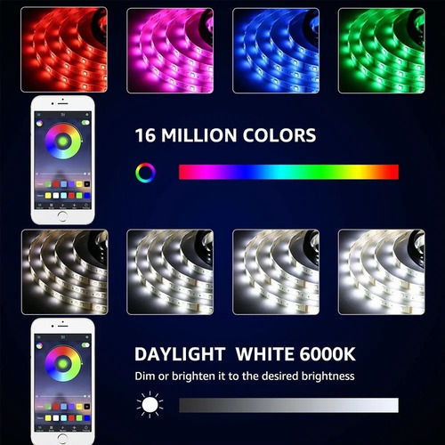 10m Tira Led Bluetooth,tira De Luces 300 Led Impermeable Rgb
