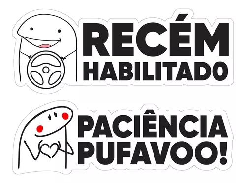 Adesivo pra carro Recém Habilitada(o) meme palito Decoração