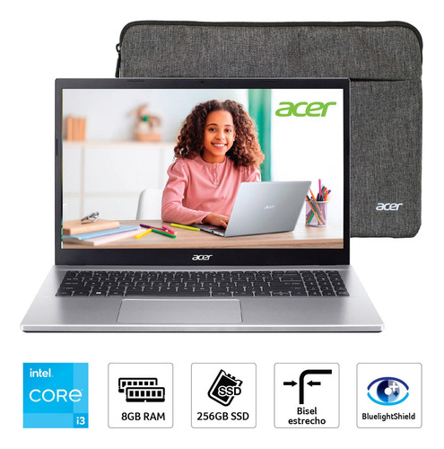 Imagen 2 de 9 de Portatil Acer Aspire 3 Ci3 8gb 256gb Ssd Fhd 15,6 Win 11 In