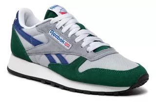 Tenis Reebok Classic Leather Gris / Verde Urbano Para Hombre