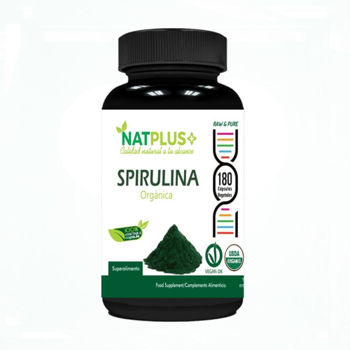 Spirulina 180 Capsulas Vegetales 500mg Antioxidante 