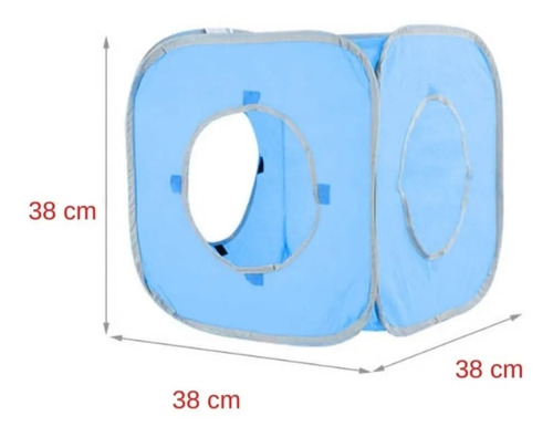 Casa Gatos Mascotas Cubo Plegable 38×38×38cm Azul. St