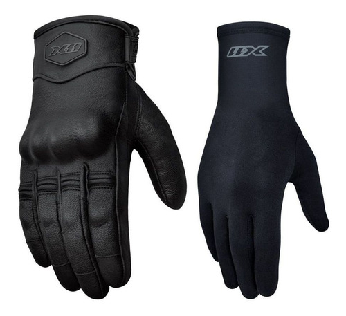 Luva X11 Route2 Couro + Thermic Moto Motoqueiro Motociclista