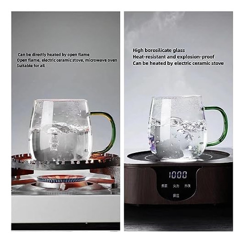 Conjunto De 6 Tazas De Café De Vidrio Borosilicato Con Mango