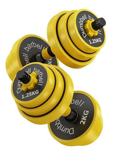 Imagen 3 de 9 de Set De Mancuerna Ajustable Con Borde De Goma 20kg