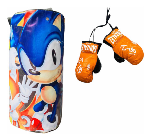 Mini Costal D Box Con Guantes Sonic Para Niños Personajes