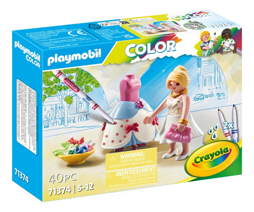 Figura Armable Playmobil Color Diseñadora De Moda 40 Piezas