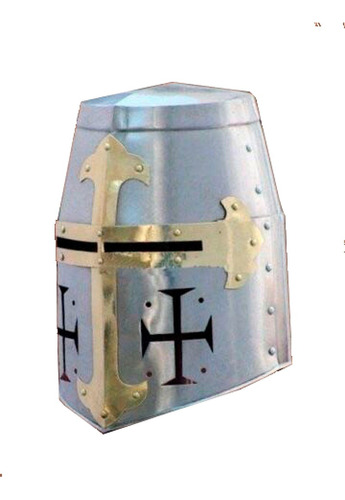 Casco Medieval Cruzado Templario Doble Cruz Usable