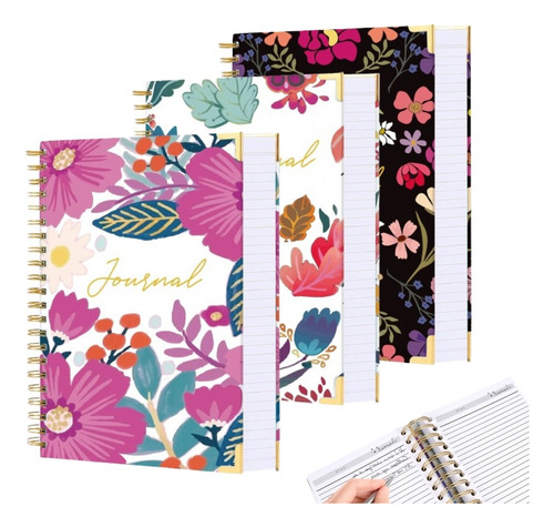 3 Pack Spiral Notebook A5 College Ruled Journals Notebooks