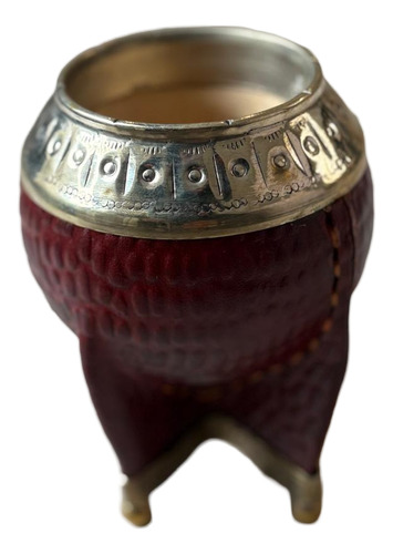 Mate Torpedo De Calabaza Bordó Torpedo Croco Con Patitas Bordo