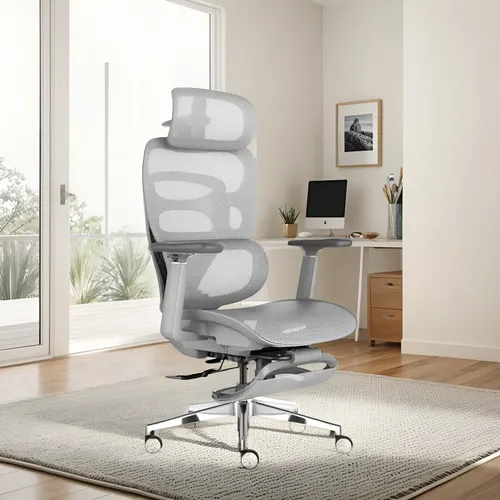 Cadeira Escritório Ergonômica Executiva Premium Souldis Cor Branc...