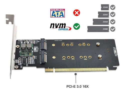 Cablecc 4x Nvme M2 Ahci To Pcie Express 30 Gen3 X16 Card