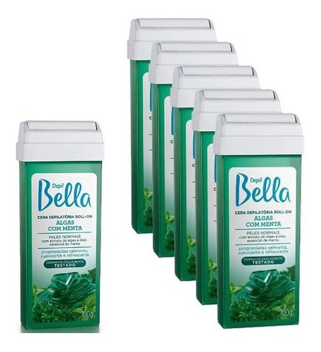 Kit 6 Cera Rolon Depilação Depil Bella Algas Com Menta