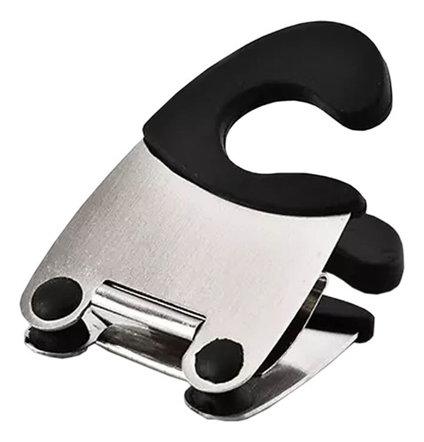 Clips Porta Cuchara De Silicona Y Acero Inoxidable. Color negro