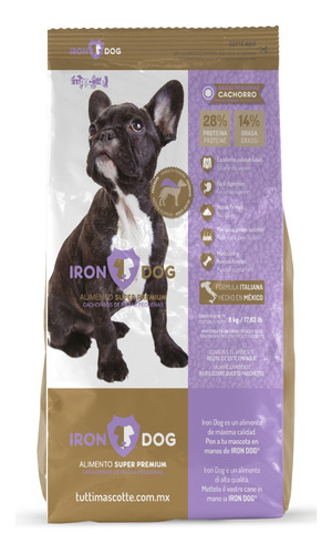 Alimento Iron Dog Super Premium para perro cachorro de raza  pequeña sabor cerdo en bolsa de 2kg