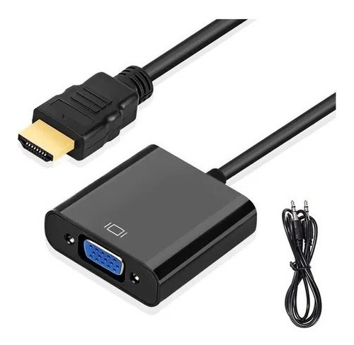 Cable Conversor Hdmi A Vga Full Hd Adaptador + Audio Sonido