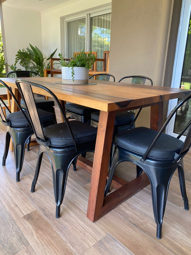 12 Almohadones P/sillas Tolix Outdoor Ext Impermeable Negro Pvc Semi Outdoor