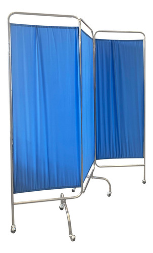 Pack Biombo Separador Tres Cuerpos + Escabel 1 Peldaño