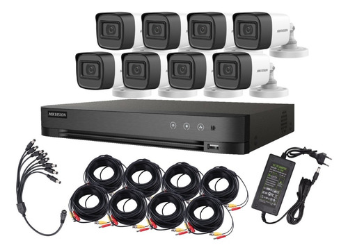 Imagen 1 de 5 de Kit Cctv Profesional Hikvision Ext. 8ch Fhd 1080p