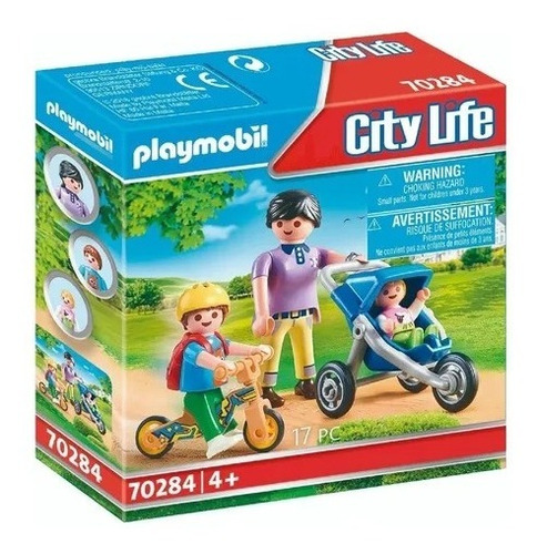 Playmobil Mama Con Niños Bicicleta Cochesito 70284 Bebe