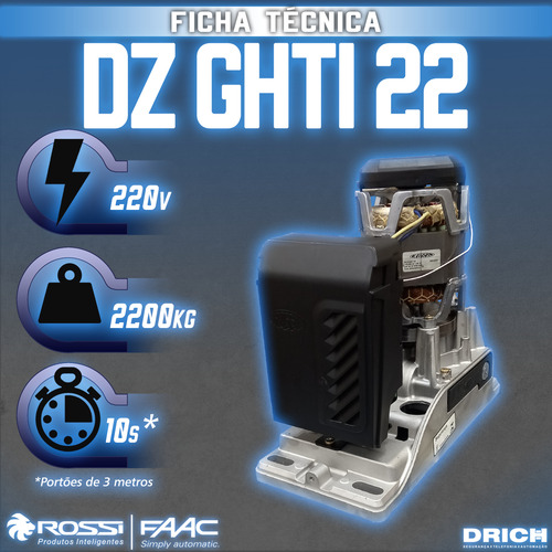 Motor Rossi Ghti 22 Para Portões Industriais Com Alto Fluxo
