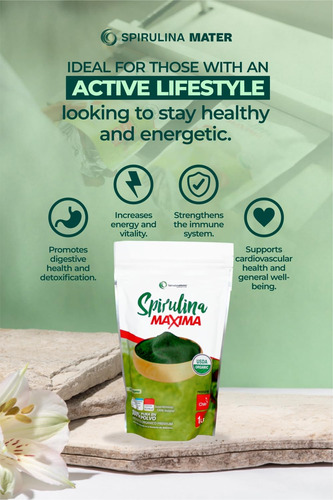 Spirulinamater Polvo Orgánico De Espirulina Usda 1 Lb
