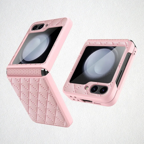 Funda De Lujo Cuero Ecológico Para Samsung Z Flip 6 Rosa