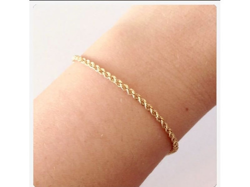 Conjunto Corda Torcido + Pulseira 3mm Ouro 18k