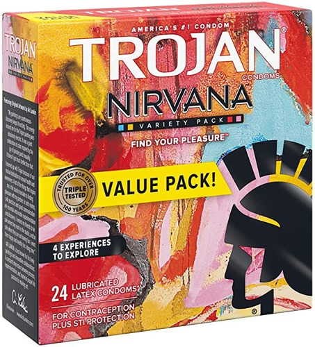 Condones Trojan Nirvana Variedad Experiencias Atrevidas 24pz